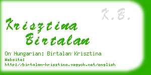 krisztina birtalan business card